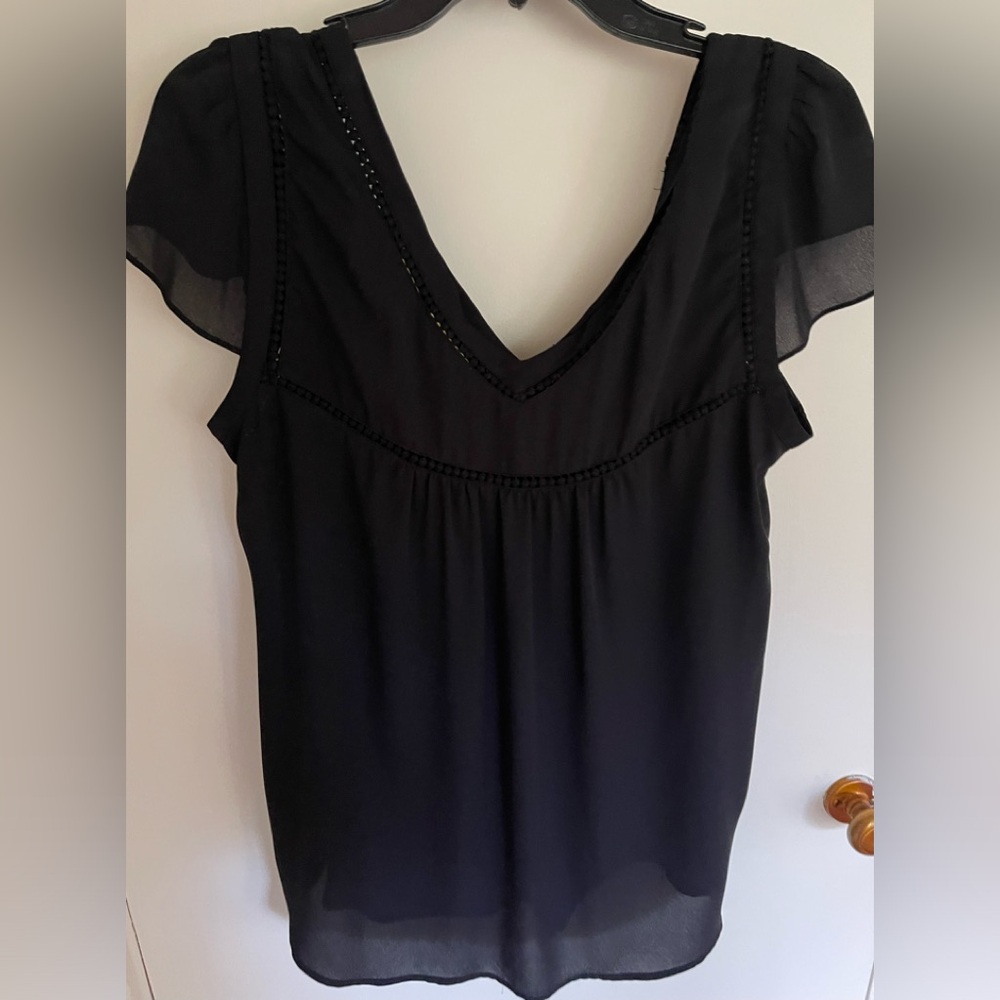 Maeve Black chiffon top - size 14